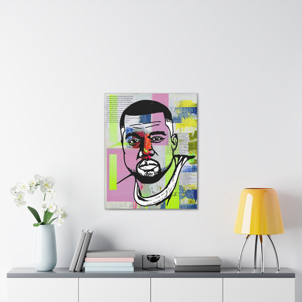 Kanye by Jesse Raudales Canvas Stretched, 0.75"