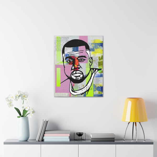 Kanye West by Jesse Raudales Canvas Gallery Wraps