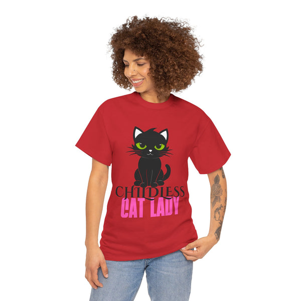 Childless Cat Lady by Jesse Raudales Unisex Heavy Cotton Tee