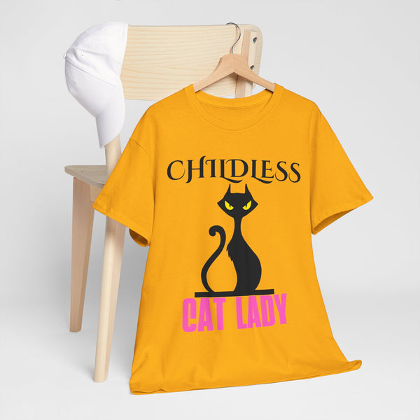 Childless Cat Lady by Jesse Raudales 2 Unisex Heavy Cotton Tee