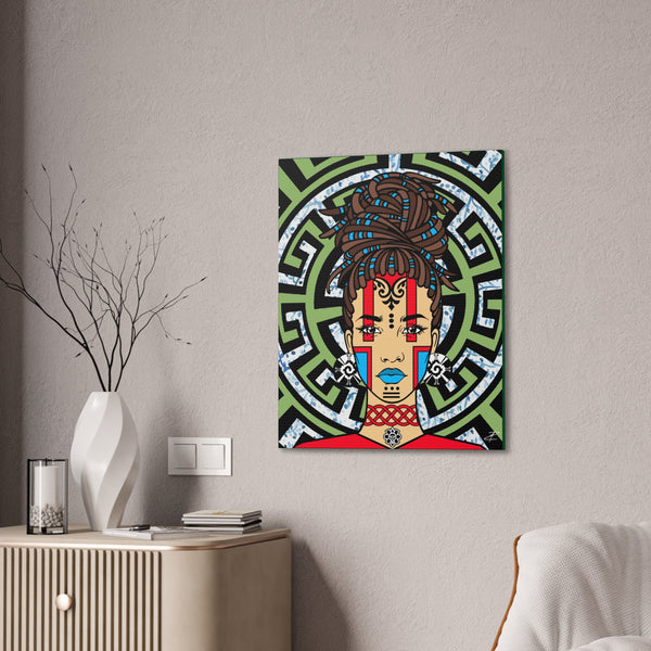 Mayan Afro Queen by Jesse Raudales Canvas Stretched, 0.75"