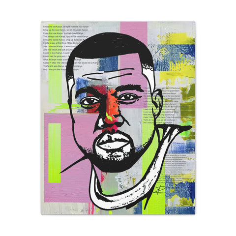 Kanye by Jesse Raudales Canvas Stretched, 0.75"