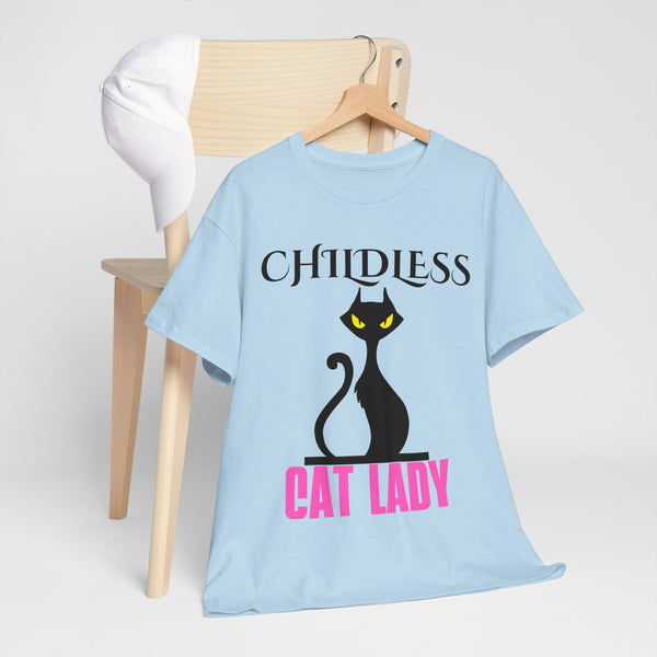 Childless Cat Lady by Jesse Raudales 2 Unisex Heavy Cotton Tee