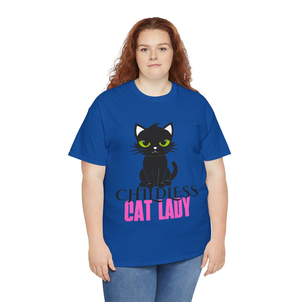 Childless Cat Lady by Jesse Raudales Unisex Heavy Cotton Tee