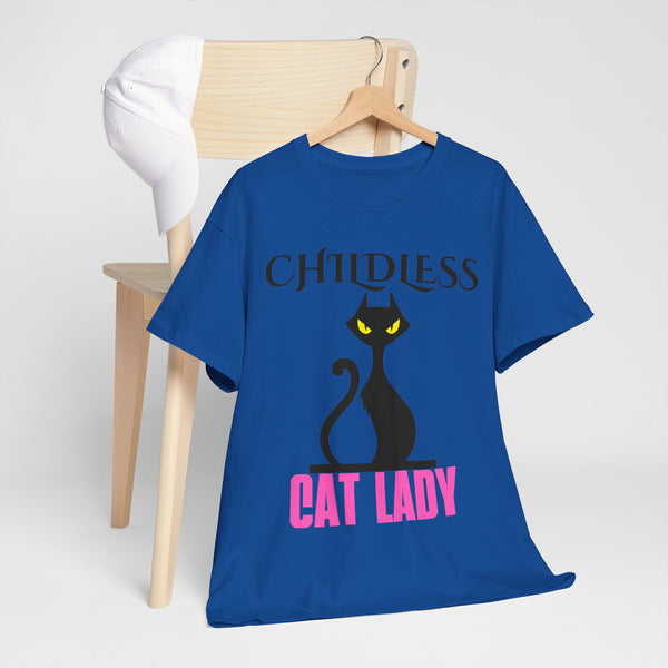 Childless Cat Lady by Jesse Raudales 2 Unisex Heavy Cotton Tee