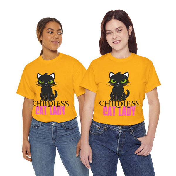 Childless Cat Lady by Jesse Raudales Unisex Heavy Cotton Tee