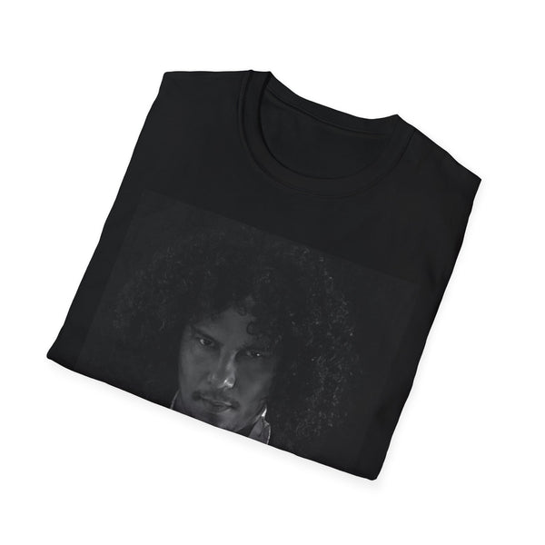 Jesse Raudales Portrait Graphic T-Shirt — Moody Black & White Face Photo Tee