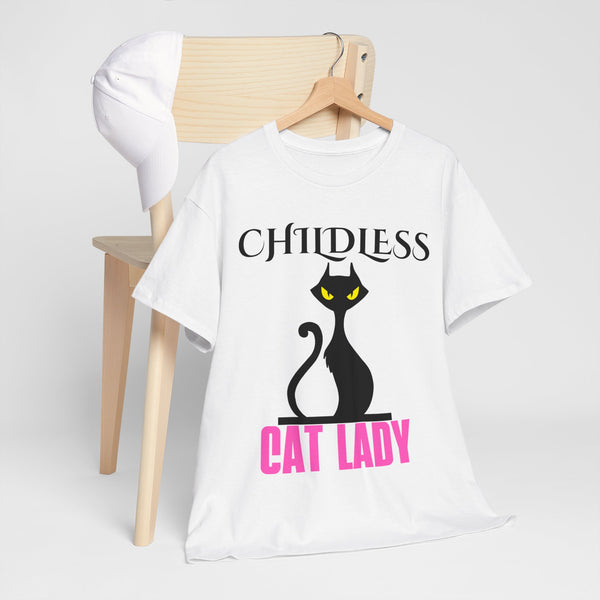 Childless Cat Lady by Jesse Raudales 2 Unisex Heavy Cotton Tee