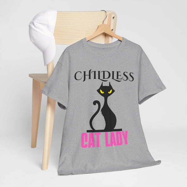 Childless Cat Lady by Jesse Raudales 2 Unisex Heavy Cotton Tee