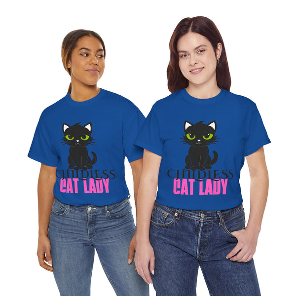 Childless Cat Lady by Jesse Raudales Unisex Heavy Cotton Tee