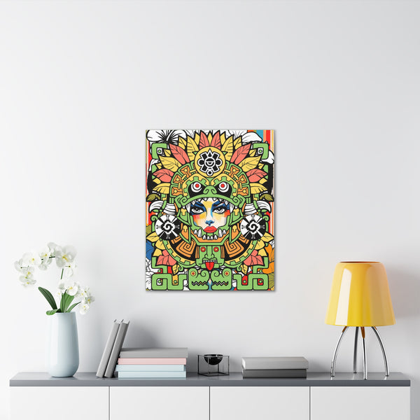 Latina Aztec Queen Goddess Canvas Stretched, 0.75"