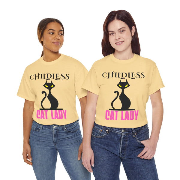 Childless Cat Lady by Jesse Raudales 2 Unisex Heavy Cotton Tee