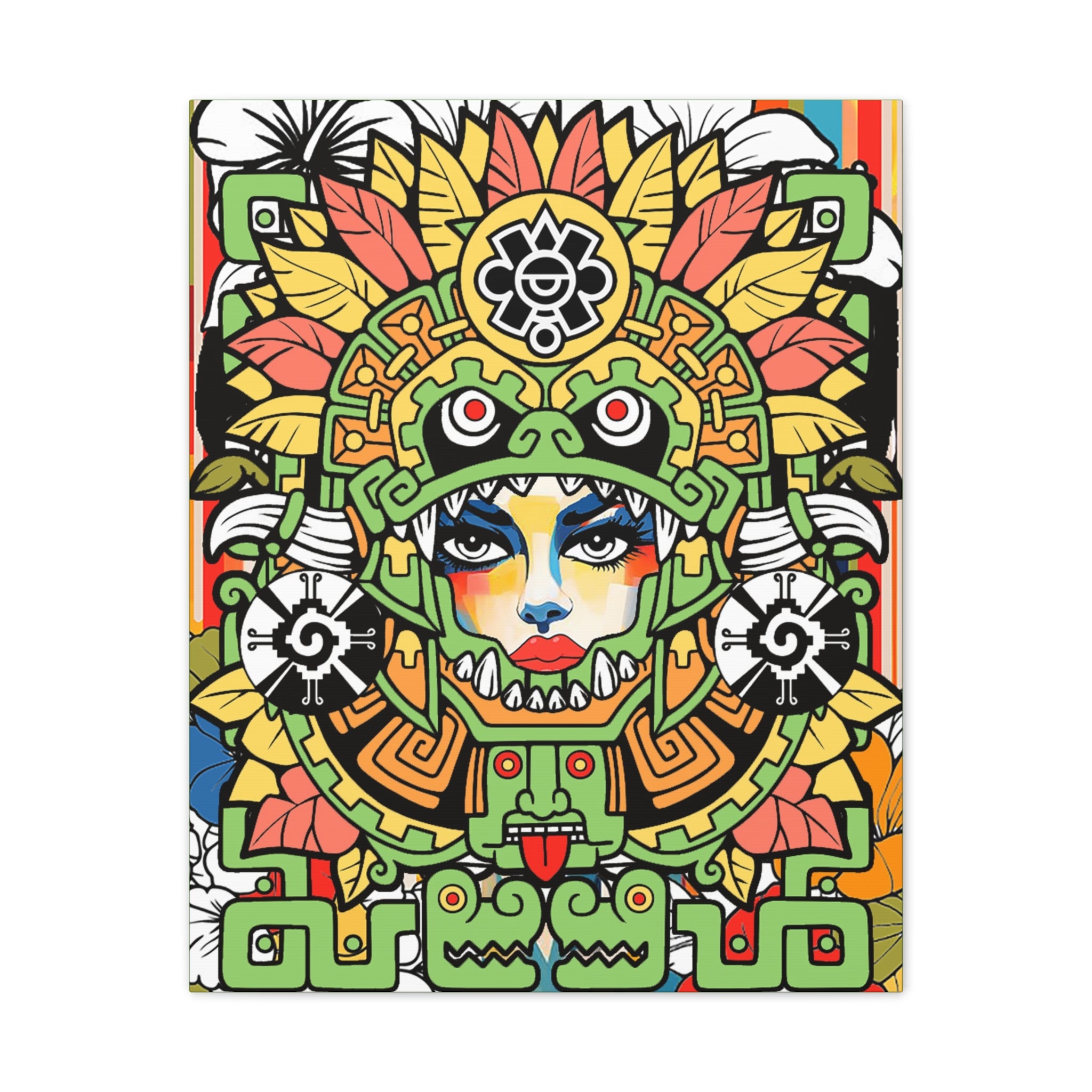 Latina Aztec Queen Goddess Canvas Stretched, 0.75"