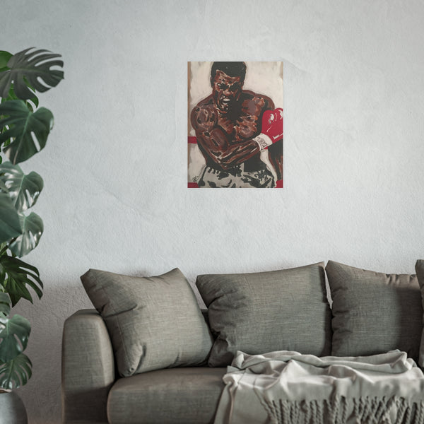 Ali by Jesse Raudales Boxer Fight Poster — Vintage Boxing Art Print (Satin or Matte)