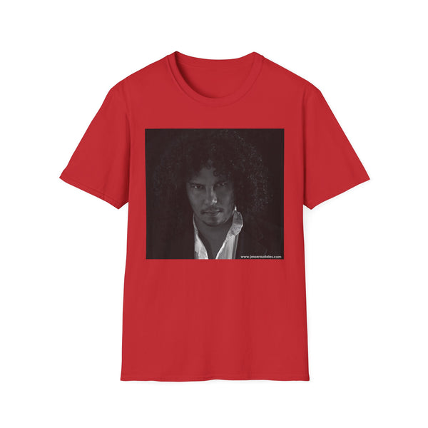 Jesse Raudales Portrait Graphic T-Shirt — Moody Black & White Face Photo Tee