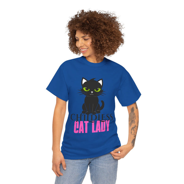 Childless Cat Lady by Jesse Raudales Unisex Heavy Cotton Tee