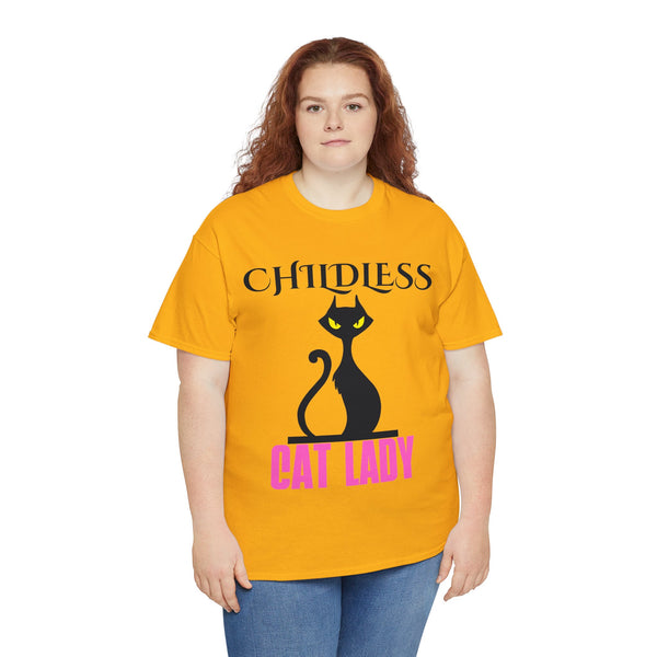 Childless Cat Lady by Jesse Raudales 2 Unisex Heavy Cotton Tee