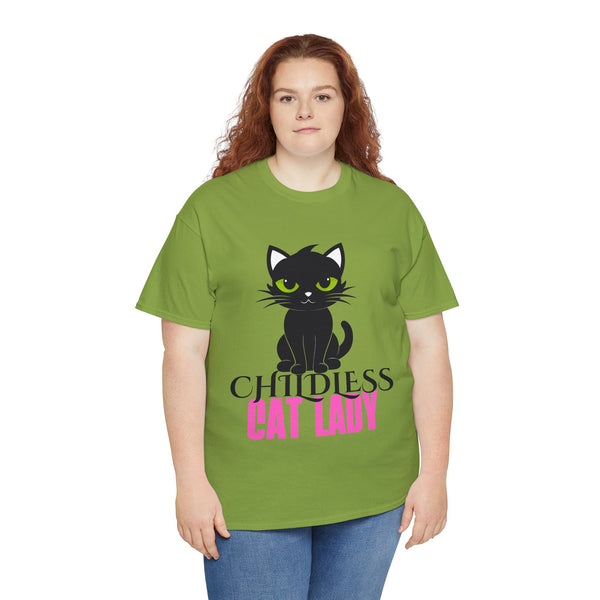 Childless Cat Lady by Jesse Raudales Unisex Heavy Cotton Tee