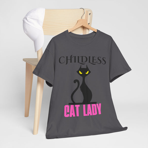 Childless Cat Lady by Jesse Raudales 2 Unisex Heavy Cotton Tee