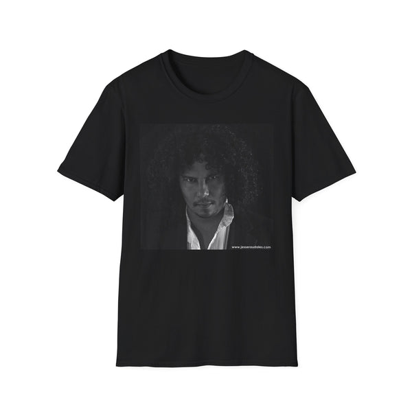 Jesse Raudales Portrait Graphic T-Shirt — Moody Black & White Face Photo Tee