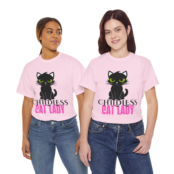 Childless Cat Lady by Jesse Raudales Unisex Heavy Cotton Tee