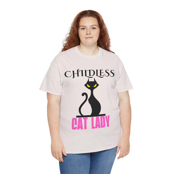 Childless Cat Lady by Jesse Raudales 2 Unisex Heavy Cotton Tee