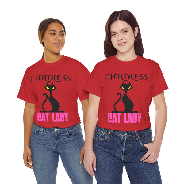 Childless Cat Lady by Jesse Raudales 2 Unisex Heavy Cotton Tee