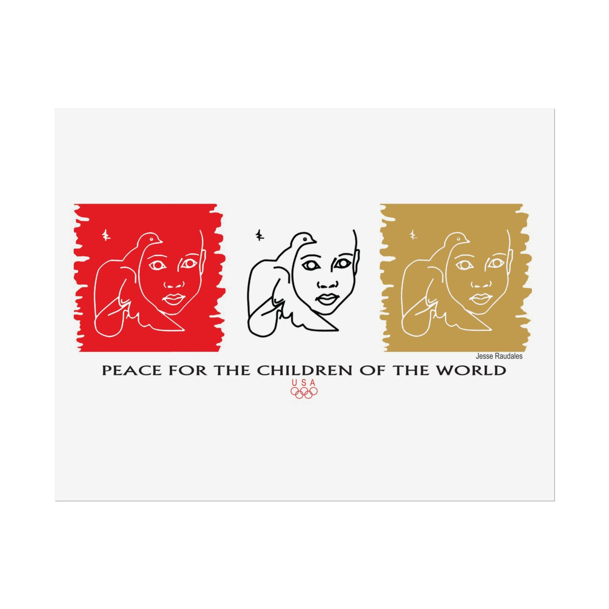 Peace For The Children Of The World by Jesse Raudales Rolled Posters