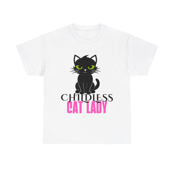 Childless Cat Lady by Jesse Raudales Unisex Heavy Cotton Tee