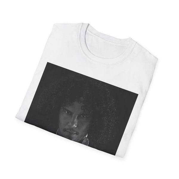 Jesse Raudales Portrait Graphic T-Shirt — Moody Black & White Face Photo Tee