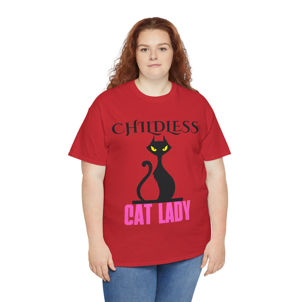 Childless Cat Lady by Jesse Raudales 2 Unisex Heavy Cotton Tee