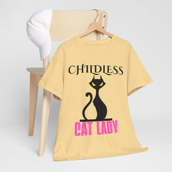 Childless Cat Lady by Jesse Raudales 2 Unisex Heavy Cotton Tee