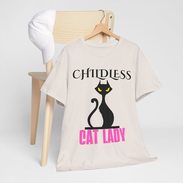 Childless Cat Lady by Jesse Raudales 2 Unisex Heavy Cotton Tee