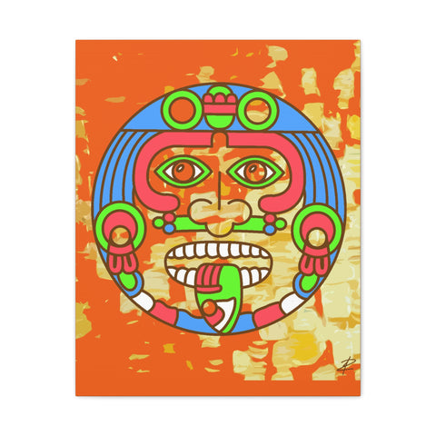 Aztec Orange by Jesse Raudales Canvas Stretched, 0.75"