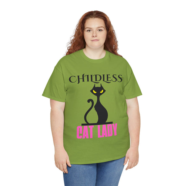 Childless Cat Lady by Jesse Raudales 2 Unisex Heavy Cotton Tee