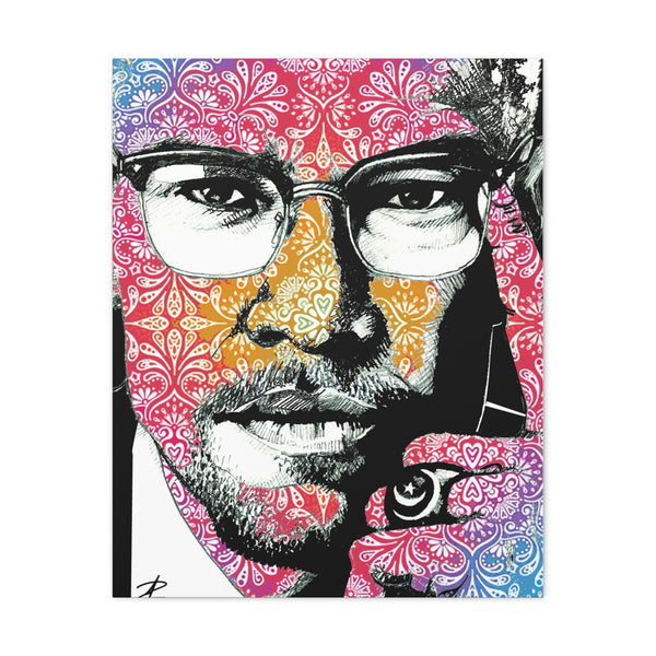 Malcolm X by Jesse Raudales Canvas Art Prints