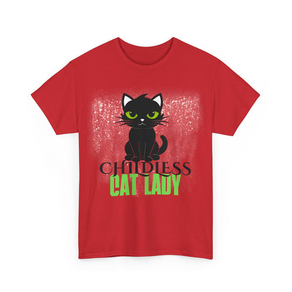 Childless Cat Lady by Jesse Raudales 3 Unisex Heavy Cotton Tee