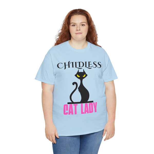 Childless Cat Lady by Jesse Raudales 2 Unisex Heavy Cotton Tee