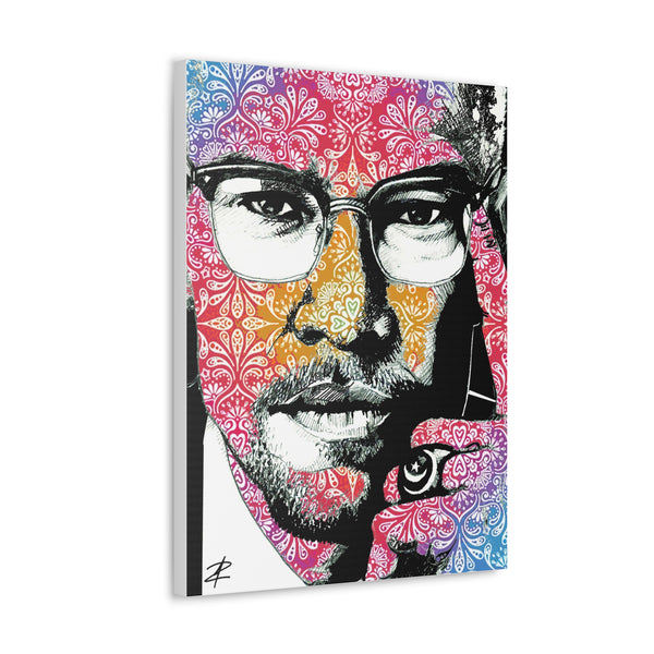 Malcolm X by Jesse Raudales Canvas Art Prints