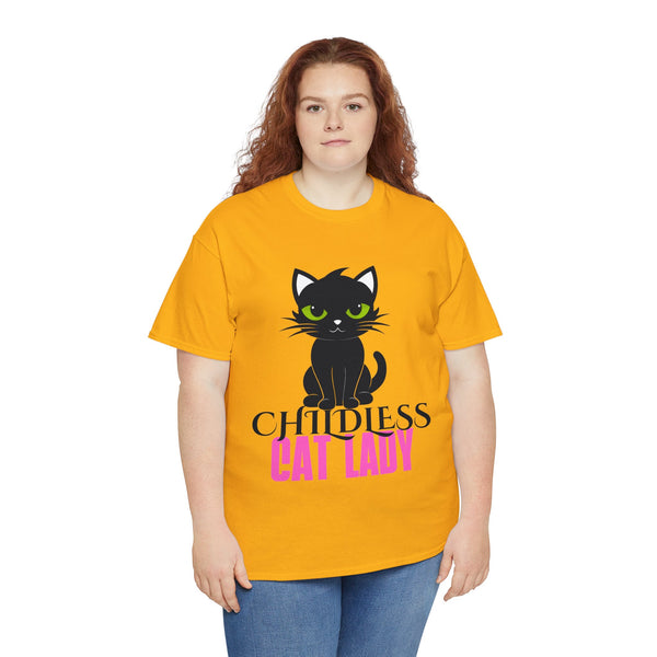 Childless Cat Lady by Jesse Raudales Unisex Heavy Cotton Tee