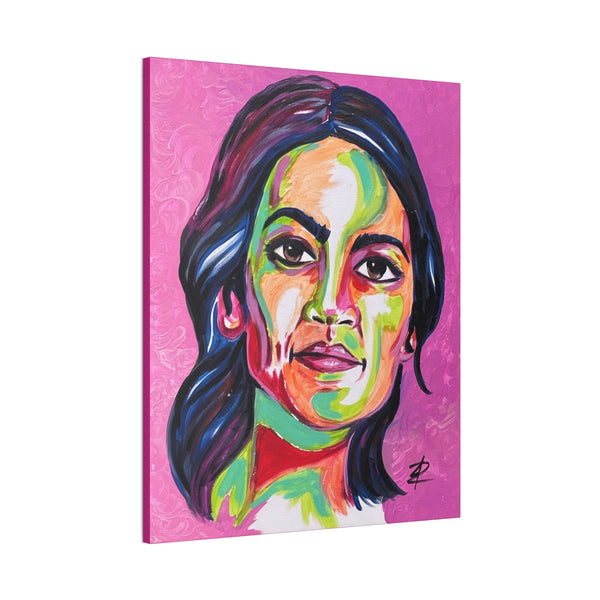 Alexandria Ocasio Cortez by Jesse Raudales Canvas Stretched, 0.75"