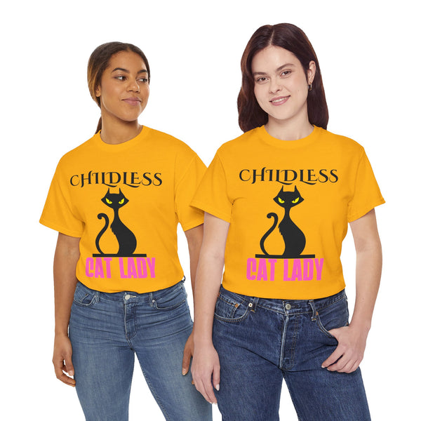 Childless Cat Lady by Jesse Raudales 2 Unisex Heavy Cotton Tee