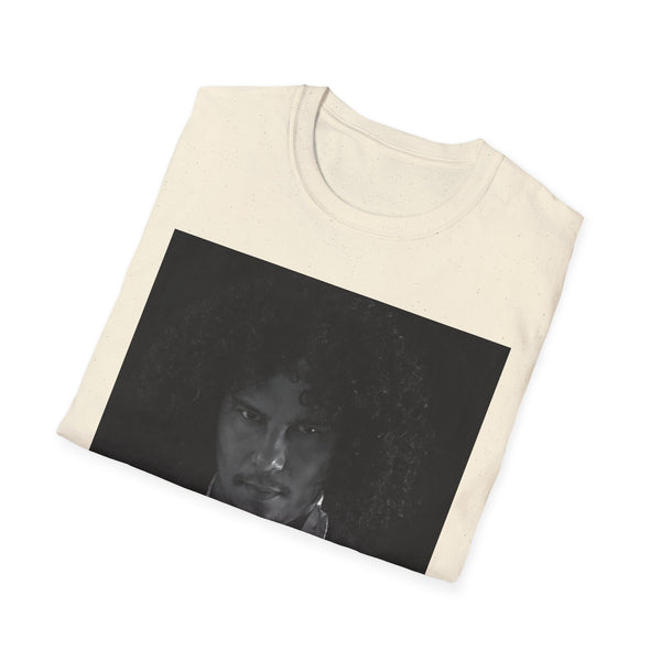 Jesse Raudales Portrait Graphic T-Shirt — Moody Black & White Face Photo Tee