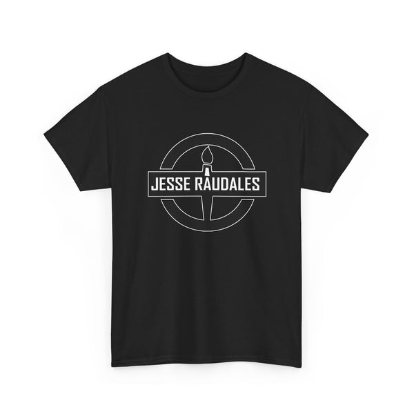 Jesse Raudales Logo T‑Shirt — Minimal Black Graphic Tee