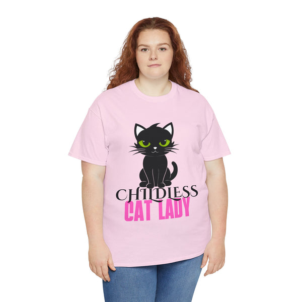 Childless Cat Lady by Jesse Raudales Unisex Heavy Cotton Tee