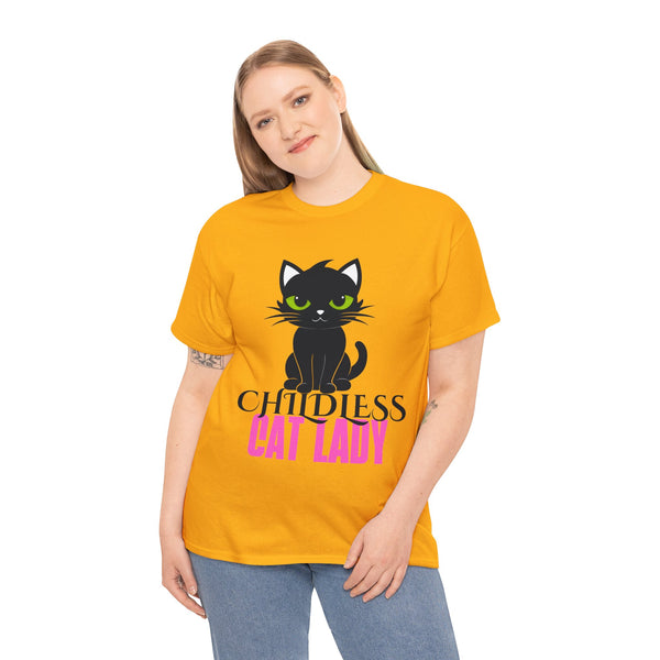 Childless Cat Lady by Jesse Raudales Unisex Heavy Cotton Tee