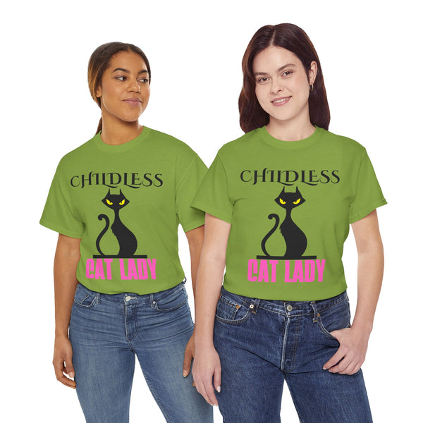 Childless Cat Lady by Jesse Raudales 2 Unisex Heavy Cotton Tee