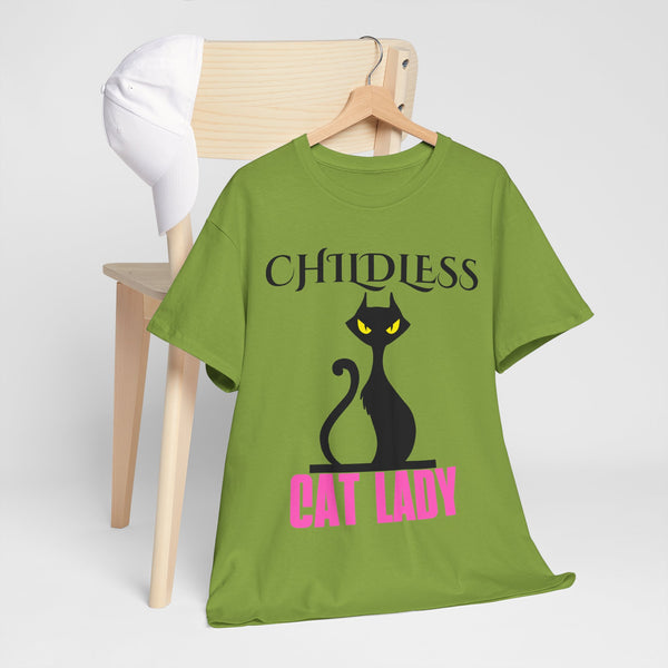 Childless Cat Lady by Jesse Raudales 2 Unisex Heavy Cotton Tee