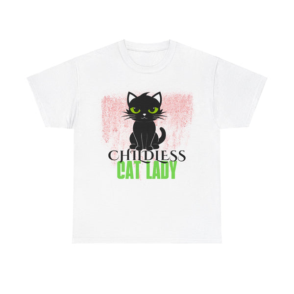 Childless Cat Lady by Jesse Raudales 3 Unisex Heavy Cotton Tee