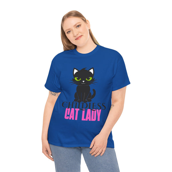 Childless Cat Lady by Jesse Raudales Unisex Heavy Cotton Tee